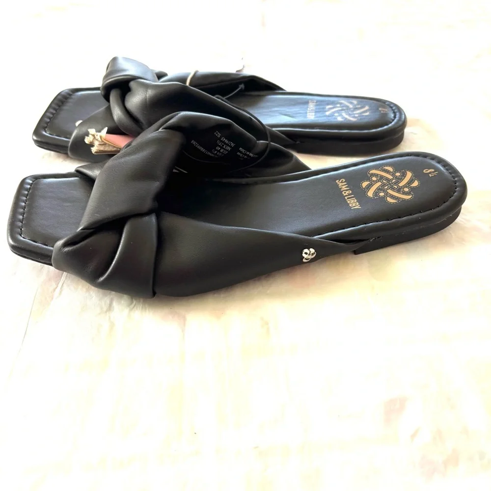 NWT Sam & Libby Black Sandals Slip On SZ 8.5 - Picture 3 of 11